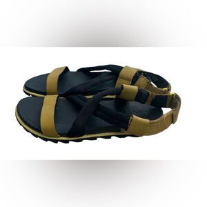 Sorel Leather Slingback Sandals Womens 7.5 Roaming Deacon Yellow Dioxide Gold